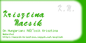 krisztina macsik business card